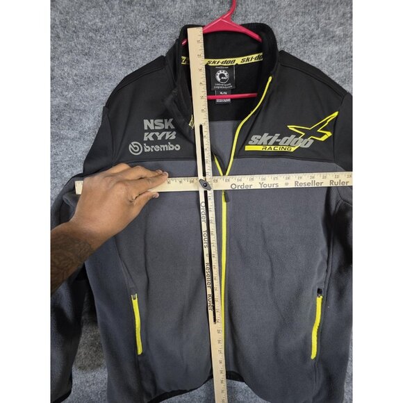 Ski-Doo Racing Jacket Mens XL Black Gray Full Zip Fleece BRP Rotax Snowmobile - Picture 6 of 8